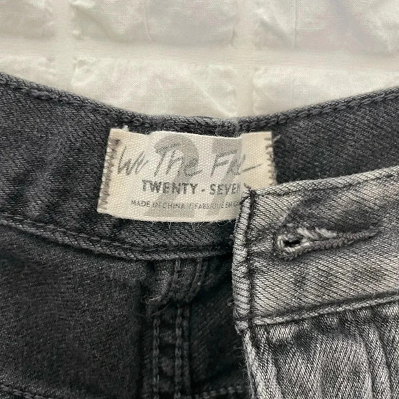 Free People Gray Distressed Denim Shorts - Picture 3 of 7